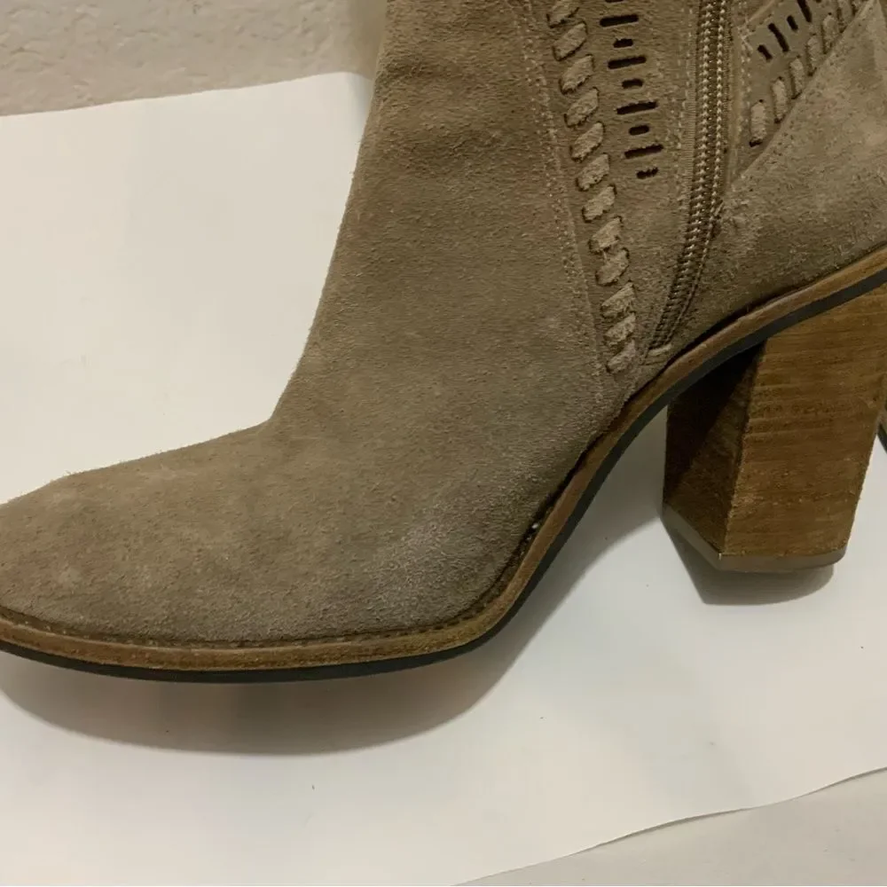 Vince Camuto Madolee Over the Knee W/ Heel Boots Brown Tan Taupe Suede Sz 9.5M